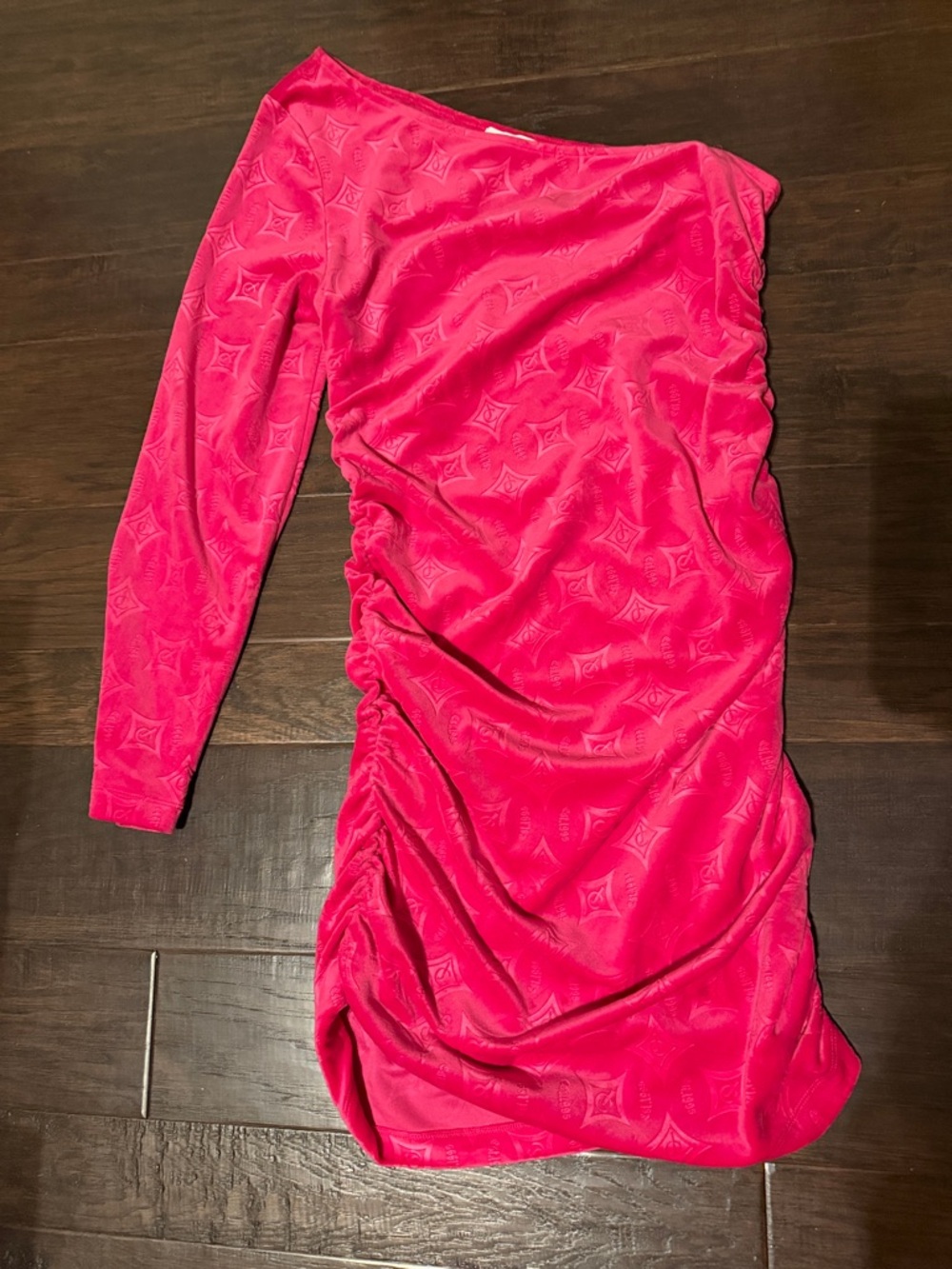 Juicy Couture Dress One-Shoulder Hot Pink Ruched